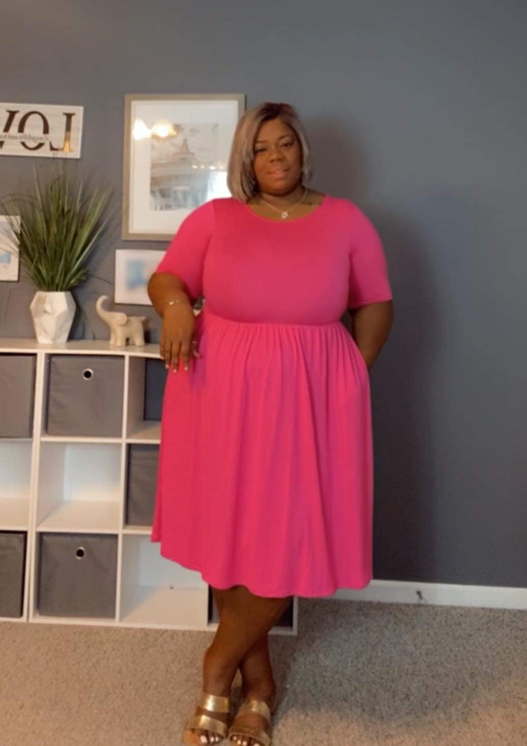 Lunden Girl Dress (Fuchsia)