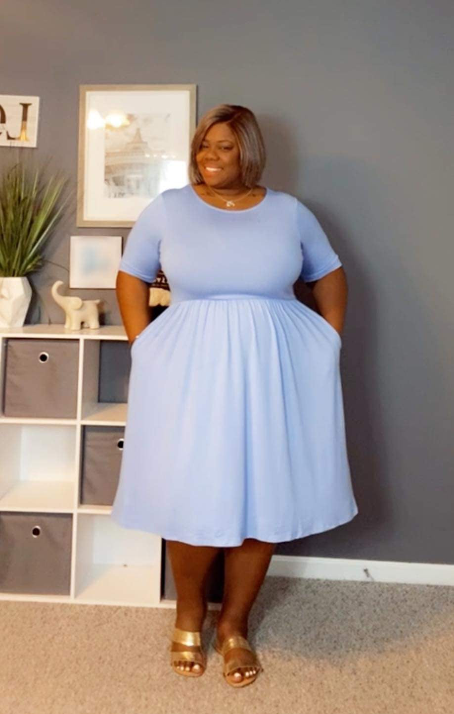 Lunden Girl Dress (Carolina Blue)